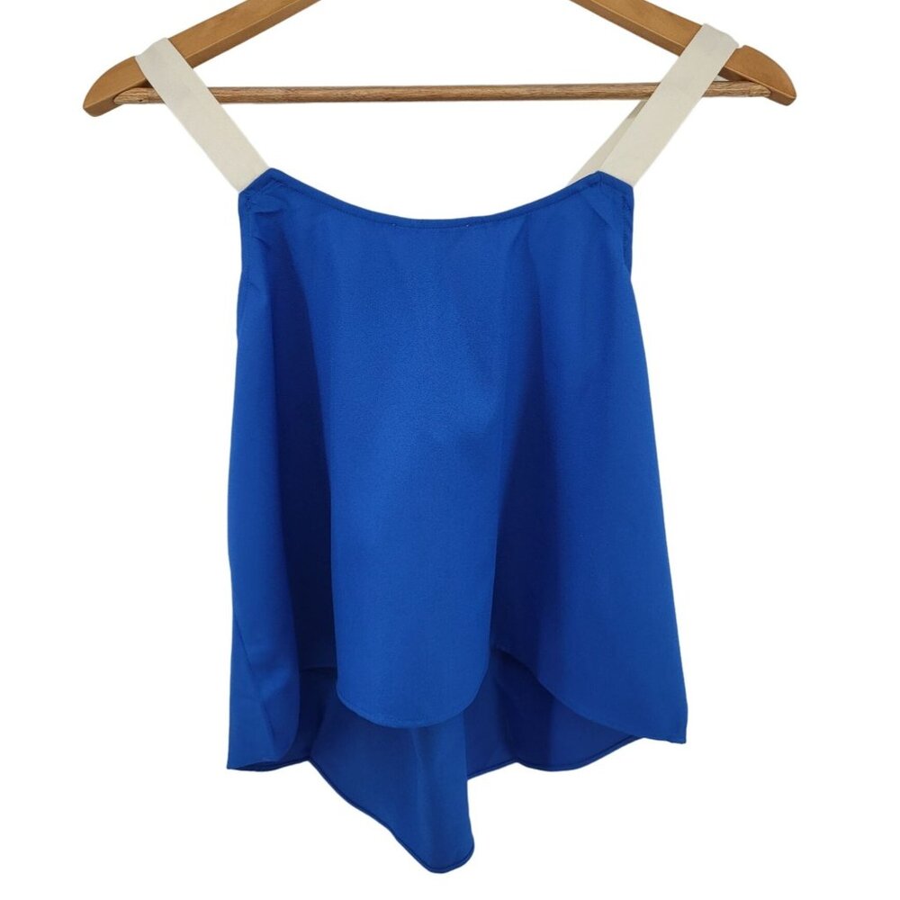 After Market‎ Womens Blue Sleeveless Top With Cream Straps Size M